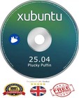 Xubuntu 25.04 LTS 64bit Live Bootable DVD Light Lite Linux Operating System UK