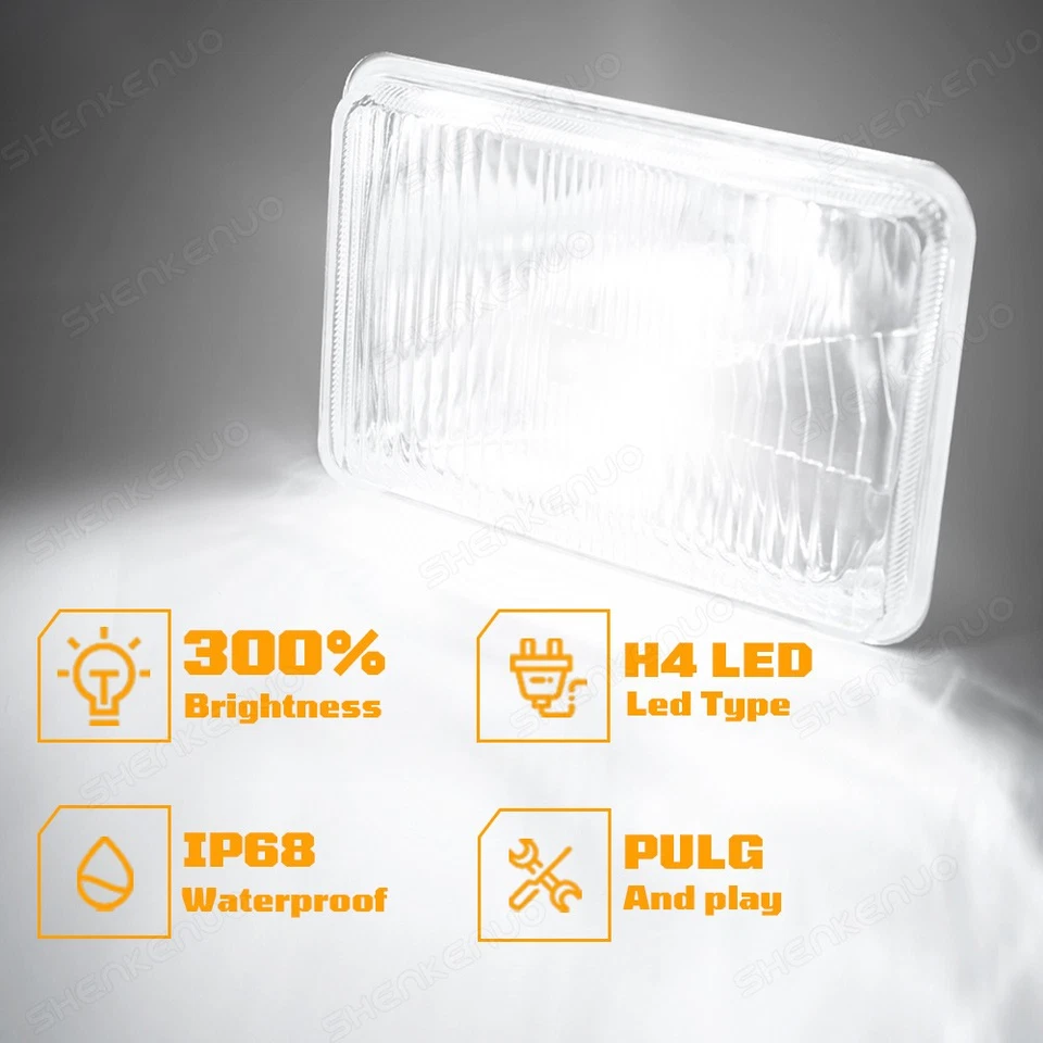 Faros LED DRL más nuevos de 4x6" para camioneta GMC Sierra Classic C1500 C2500 C3500 Foto 2 de 4