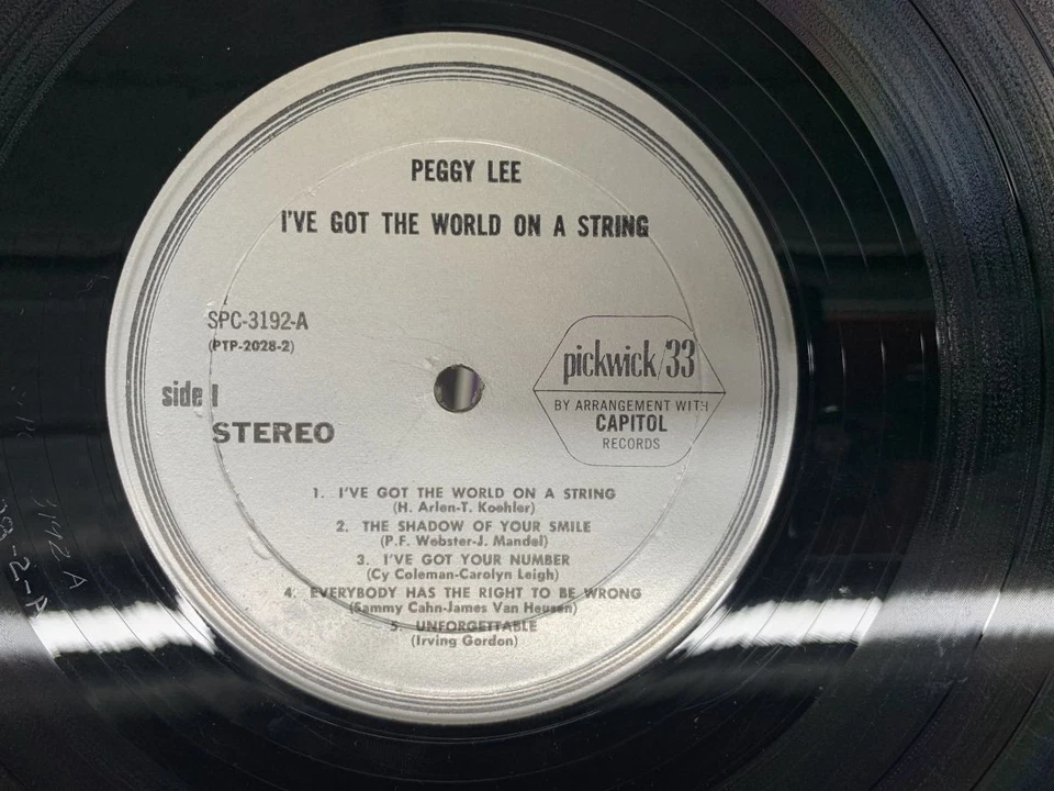 Peggy Lee I've Got The World On A String US LP [60082ER] - Image 2 of 2