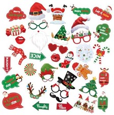 Christmas Photo Booth Props - 36Pcs Christmas Party Decorations Decor Selfie