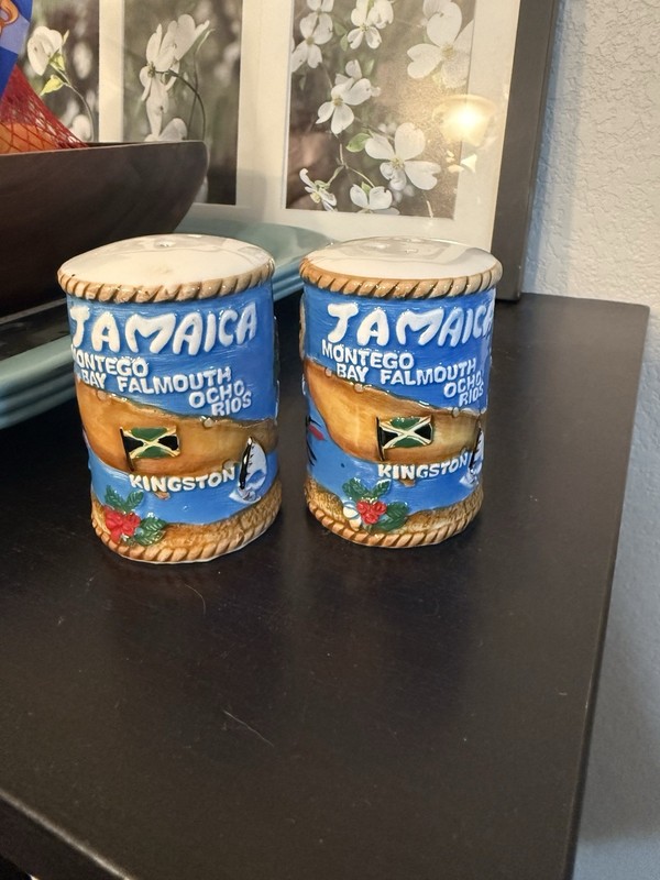 VINTAGE  JAMAICAN SALT AND PEPPER SHAKERS