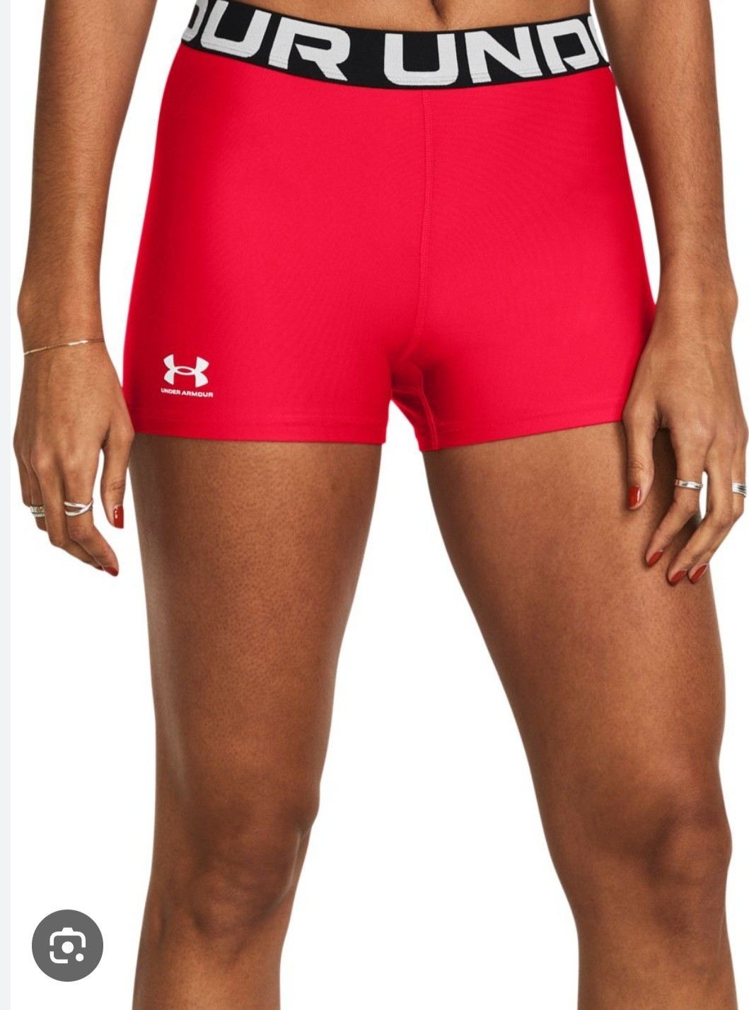 Under Armour HeatGear Authentics Shorty Red Compression Shorts 1383629 Womens L