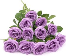 LVEFIT Artificial Rose Flower Lilac Flowers Lilac Roses Purple Rose Flowers Silk