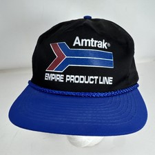 Vintage Amtrak Train Hat OTTO Snapback Cap Blue Black Logo Rope EXCELLENT