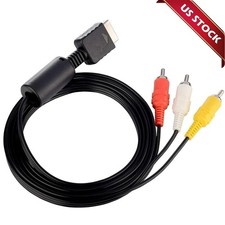 6FT AV to RCA Audio Video Composite Cable for Sony PS1 PS2 PS3 Slim Console Cord