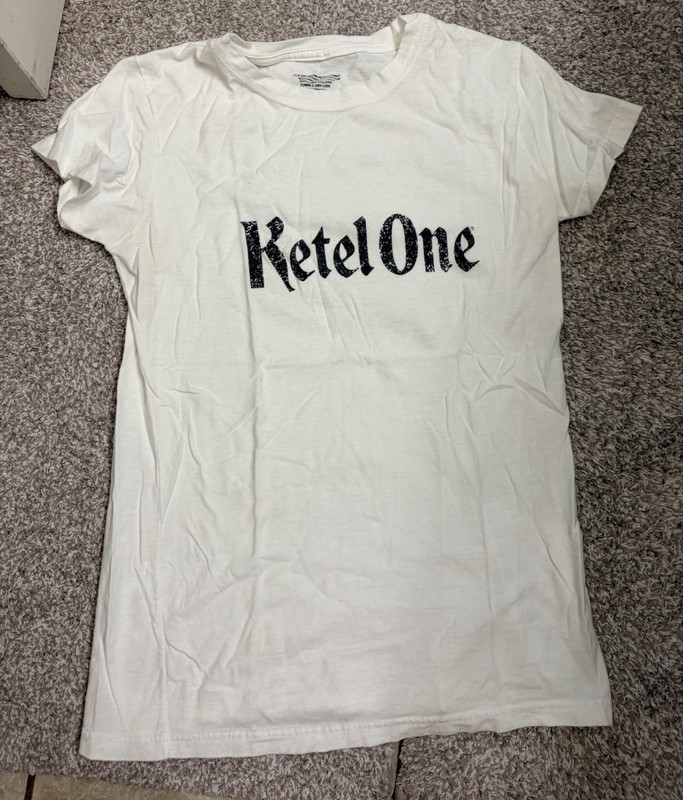 Women’s L White Ketel One Graphic Logo Crew Neck Short Sleeve T-Shirt