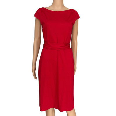 Diane Von Furstenberg vintage 100% wool back wrap red dress made in USA sz10 NWT