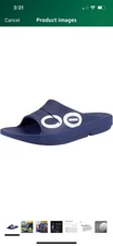 OOFOS OOahh Sport Slide Sandal, Navy White
