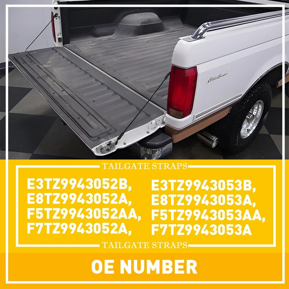 Пара тросов поддержки задней двери для 1983-1996 Ford Truck F150 F250 F350 E3TZ9943052B - Изображение 3 из 4