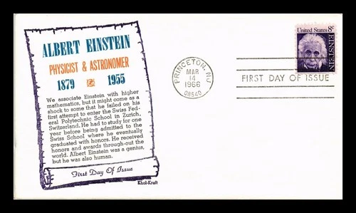 DR JIM STAMPS US COVER ALBERT EINSTEIN PROMINENT AMERICANS FDC KHOL KRAFT