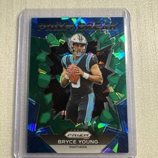 Bryce Young 2023 Panini Prizm #3 Prizm Break Green Cracked Ice 