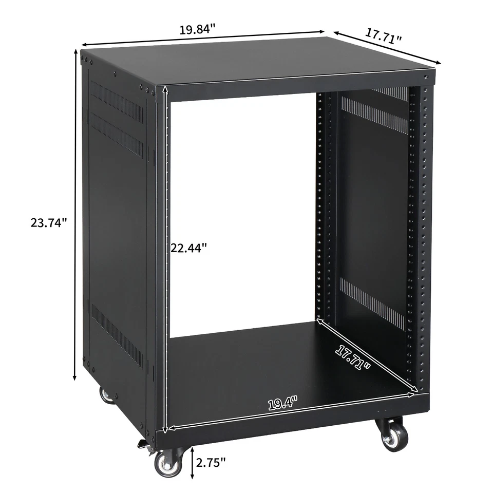 19inch 12U Component Rack Cabinet DJ Equipment Cabinet Audio Network Server Case - Image 3 of 4