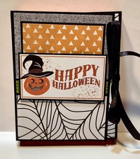 Handmade , HALLOWEEN Premade Scrapbook Mini Photo Album FREE Shipping