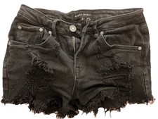 Almost Famous Black Denim Distressed Cut Off Shorts Juniors Size 3