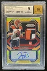 2020 Panini Prizm Joe Burrow Rookie Patch Auto RC Gold #/10 Bengals BGS 9/10