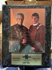 RARE Sarek/Spock Autograph Plaque Leonard Nimoy / Mark Lenard Signatures /350