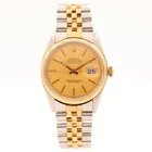 Vintage 36mm 1978 Rolex Datejust Gold Linen Dial Men's Automatic Wristwatch 18K