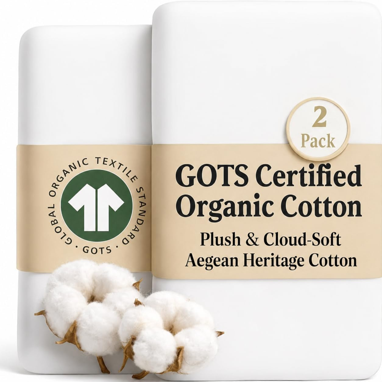 GOTS Organic Next to Me Crib Sheets 51X85 – Thickest and Softest GOTS Organic Cott
