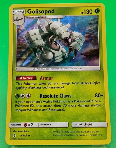 Pokemon GOLISOPOD 9/145 - Guardians Rising RARE HOLO - NM