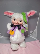 VINTAGE RUSHTON COMPANY ARTIST RABBIT RUBBER FACE STUFFED PLUSH BUNNY ORIGINAL