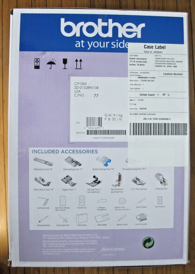 Brother CP100X Computerized Sewing and Quilting Machine Open Box Unused - Image 4 of 4