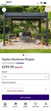 Naples aluminium 3x3 Pergola