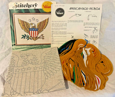 USA Valiant Stitchery Kit American Eagle 7604 16x20'' 100% Acrylic Embroidery