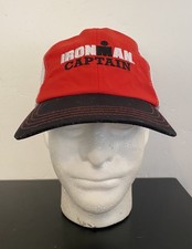 Ironman Captain Running Hat White Red Trucker Triathlon Swim Run Bike Cap