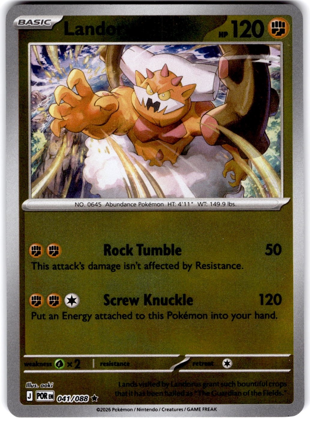 Pokemon Landorus Perfect Order 41/88 Reverse Holo Near Mint English