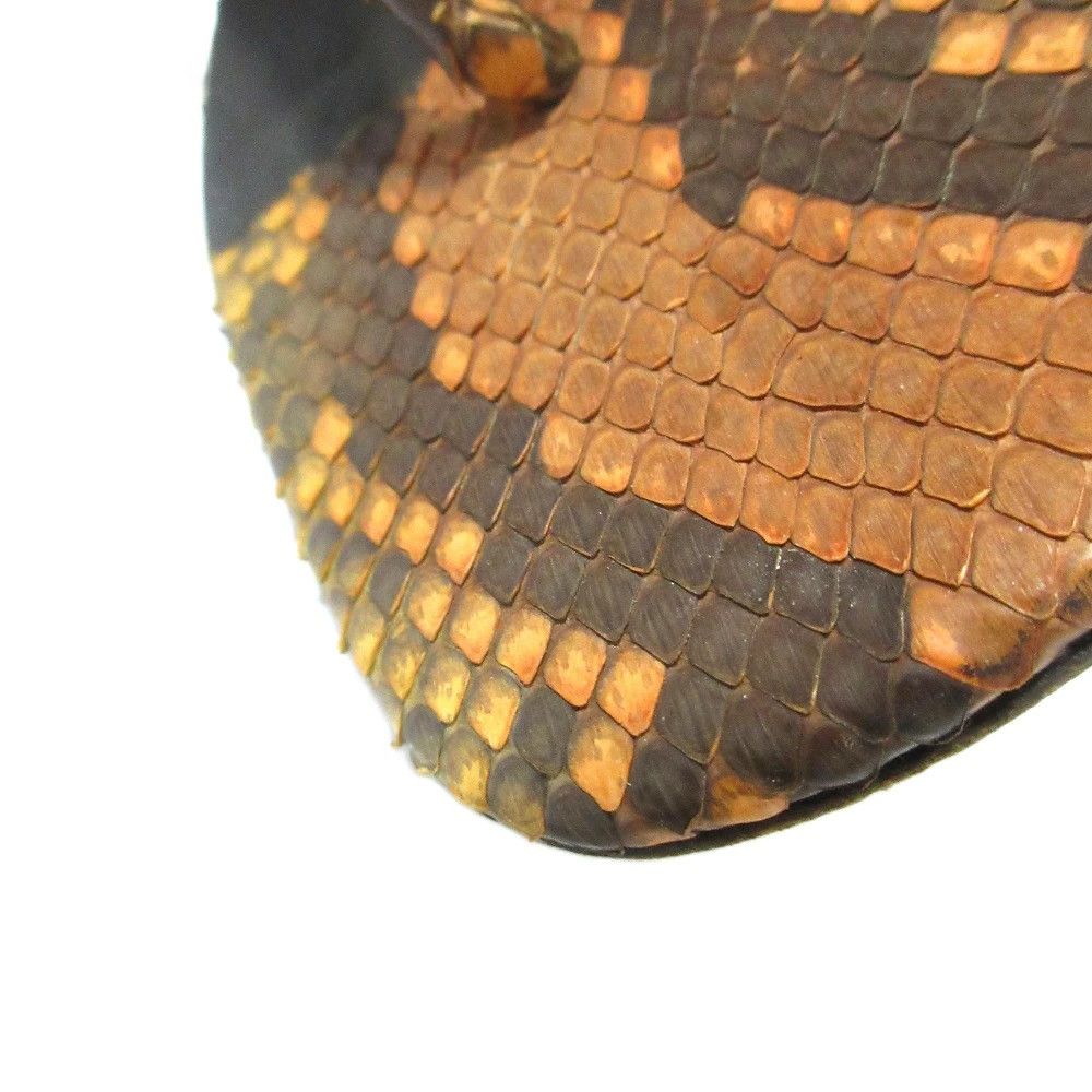 GUCCI Bamboo Python Leather Slingback Flat Sandals 36.5 23.5cm Equivalent Brown thumbnail 18