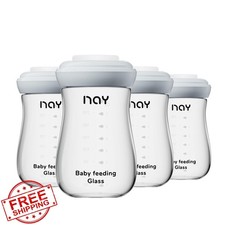 yanyoyo Glass Breastmilk Storage Bottles 8oz 4 Pack BPA-Free