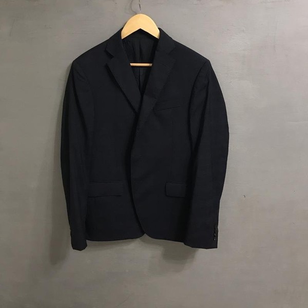 Men Pal Zileri Suit Navy Cotton 40 /L / 48