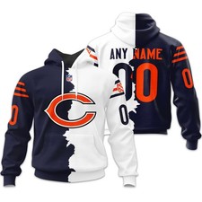Chicago Football Team Bearss 3D Hoodie, Unisex Adults S-5XL