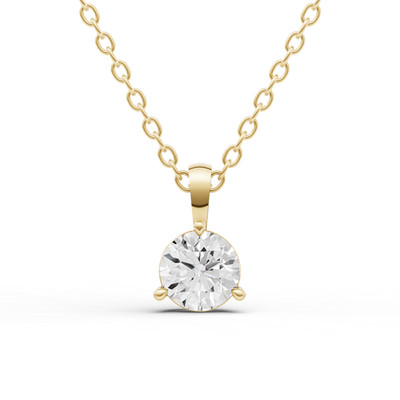 14K Gelbgold 0,75 ctw Lab Grown Diamant Solitär Anhänger