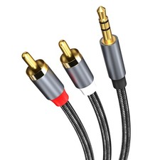RCA to 3.5mm Aux Cable, 3.5 mm to 2 RCA Male Audio Cable, RCA Y Splitter