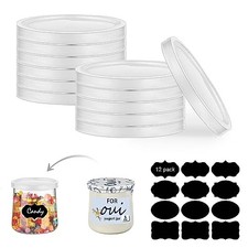 Oui Yogurt Jars Lids, 12 pcs Plastic Yogurt Container Jar Lids 12pcs label