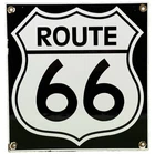 VINTAGE US ROUTE 66 PORCELAIN METAL HIGHWAY SIGN GAS OIL ROAD SHIELD AMERICANA