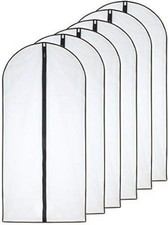 Moth Proof Garment Bags 24'' x 40''  Pack of 6  Black Side Breathable Clear F...
