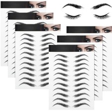 6 Sheets 4d Hair-like Waterproof Eyebrow Tattoos Stickers Transfers Temporary...