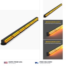 38 Inch Amber Strobe Light Bar Emergency Warning Safety Lights with Strong Ma...