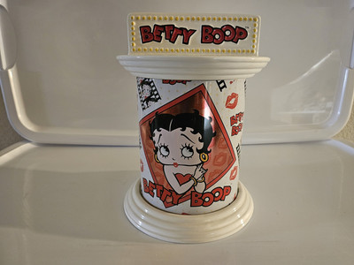 2001 Classic Betty Boop Ceramic Tin Cookie Jar By Vandor Displayed Only w/Box
