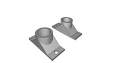 Set Supporto Bastone Tenda per Ikea RÄCKA Staffa Montaggio Parete 2 Pezzi 3D