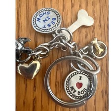 Brighton Dog Charm Keychain Unisex OS Silver Gold Excellent Best In Show Multi