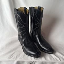 Vtg 50s 60s Rockabilly Boots Black Wrangler 5D