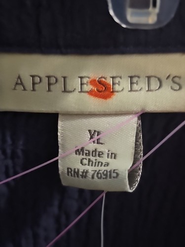 Appleseed's Damen XL blau Button Down Seersucker 3/4 Ärmel klassische Bluse Top - Bild 5 von 10