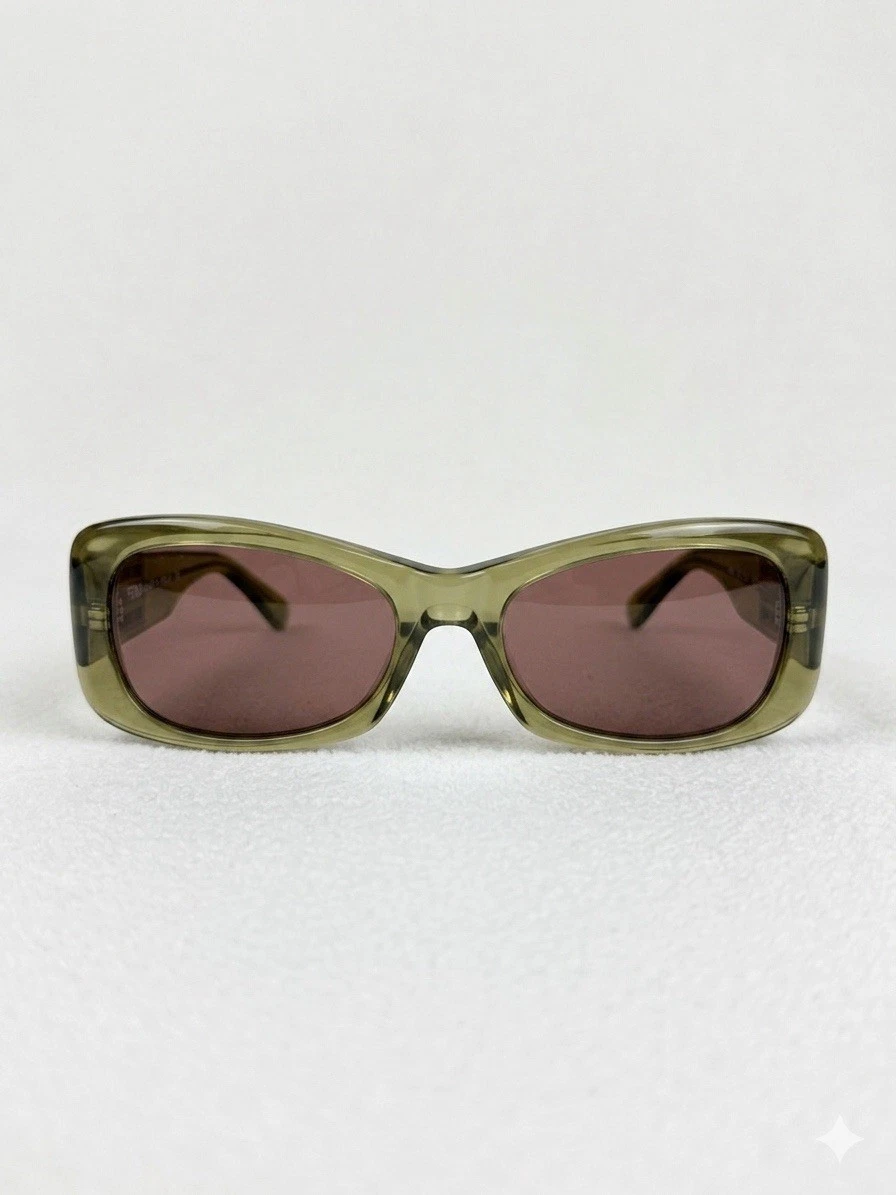 Fendi Sunglasses Light Bronze Rectangular Italy Y2K Retro Vintage Fendi Sunglasses Frame Only Light Bronze Rectangular Italy  main image 3