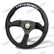 340mm Keys White Embroidery Leather Deep Dish Steering Wheel For Omp Momo Rac 340mm Keys White Embroidery Leather Deep Dish Steering Wheel For Omp Momo Rac