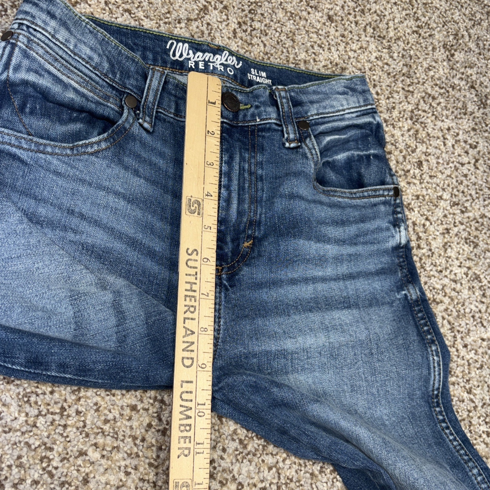 Wrangler Retro Jeans Youth Boys 14 Slim Straight Fit Denim Western 24 X 28.5 - View 9