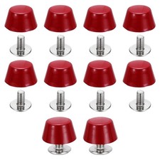 12mm / 1/2" Purse Handbag Feet, 10 Sets Round Flat Studs Red