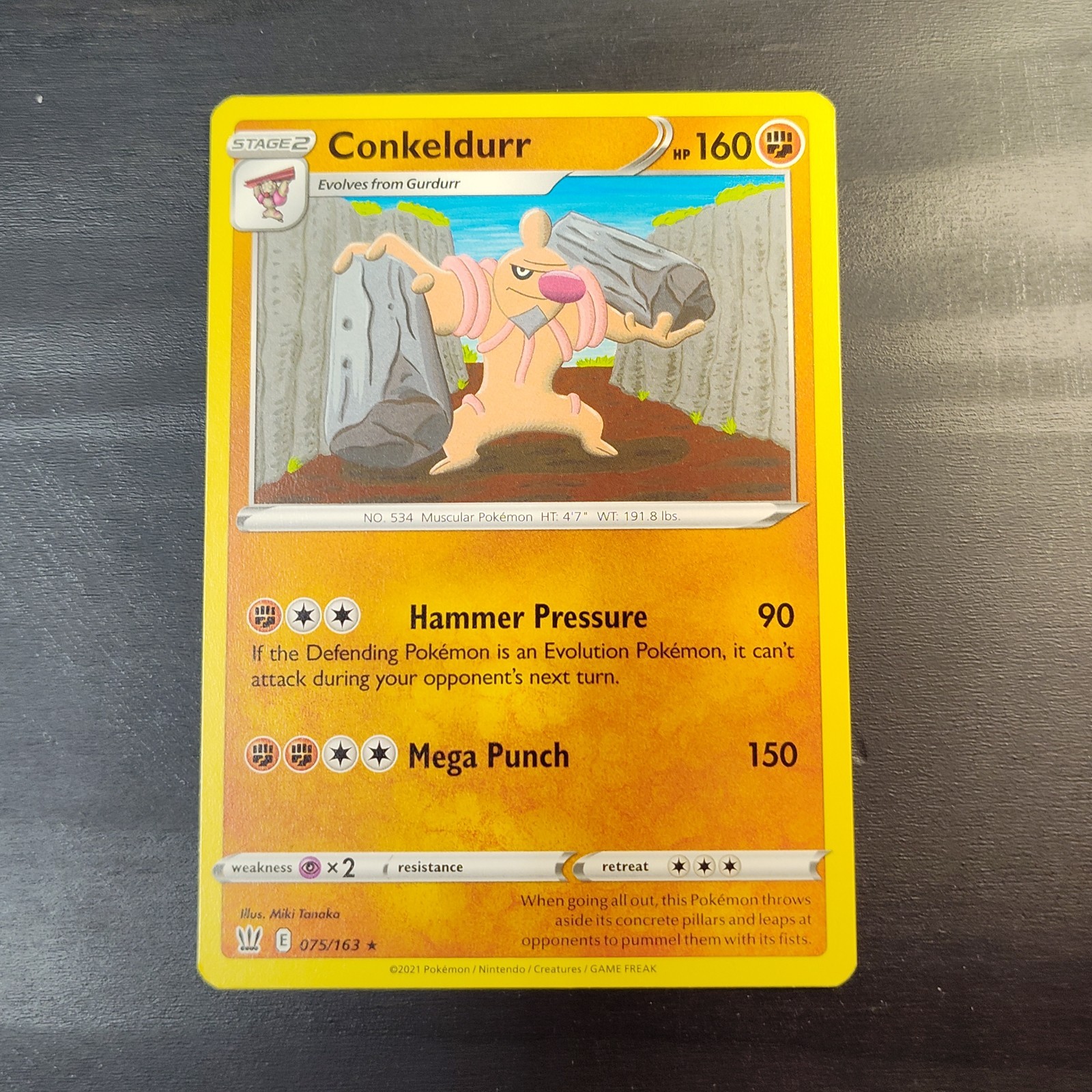 Conkeldurr, 075/163 : Rare - Pokemon TCG Card